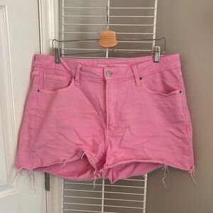 Old Navy Pink Distressed High-Rise Denim Shorts